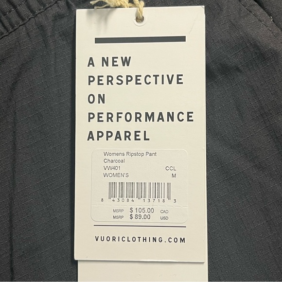 VUORI NWT WOMEN’S RIPSTOP PANTS HIKING CHARCOAL GRAY SMALL MEDIUM LARGE - Picture 9 of 15